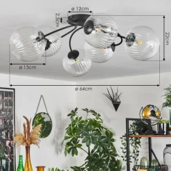 hofstein Plafonnier Chehalis Clair, 6 lumières