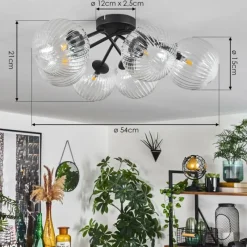 hofstein Plafonnier Chehalis Clair, 6 lumières