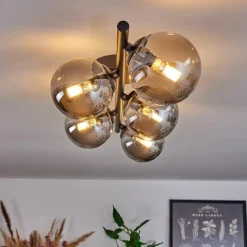 hofstein Plafonnier Chehalis Fumé, 5 lumières