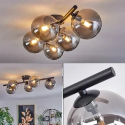 hofstein Plafonnier Chehalis Fumé, 5 lumières