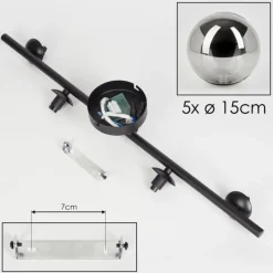 hofstein Plafonnier Chehalis Fumé, 5 lumières