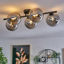 hofstein Plafonnier Chehalis Fumé, 5 lumières