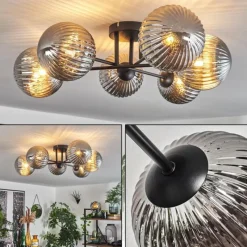 hofstein Plafonnier Chehalis Fumé, 6 lumières