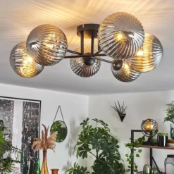 hofstein Plafonnier Chehalis Fumé, 6 lumières