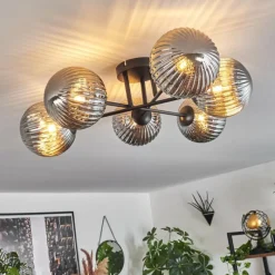hofstein Plafonnier Chehalis Fumé, 6 lumières