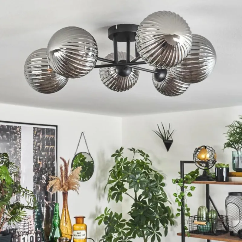 hofstein Plafonnier Chehalis Fumé, 6 lumières