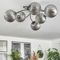 hofstein Plafonnier Chehalis Fumé, 6 lumières