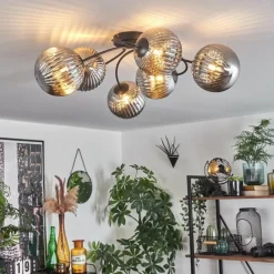 hofstein Plafonnier Chehalis Fumé, 6 lumières