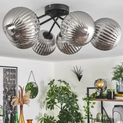 hofstein Plafonnier Chehalis Fumé, 6 lumières