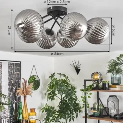 hofstein Plafonnier Chehalis Fumé, 6 lumières