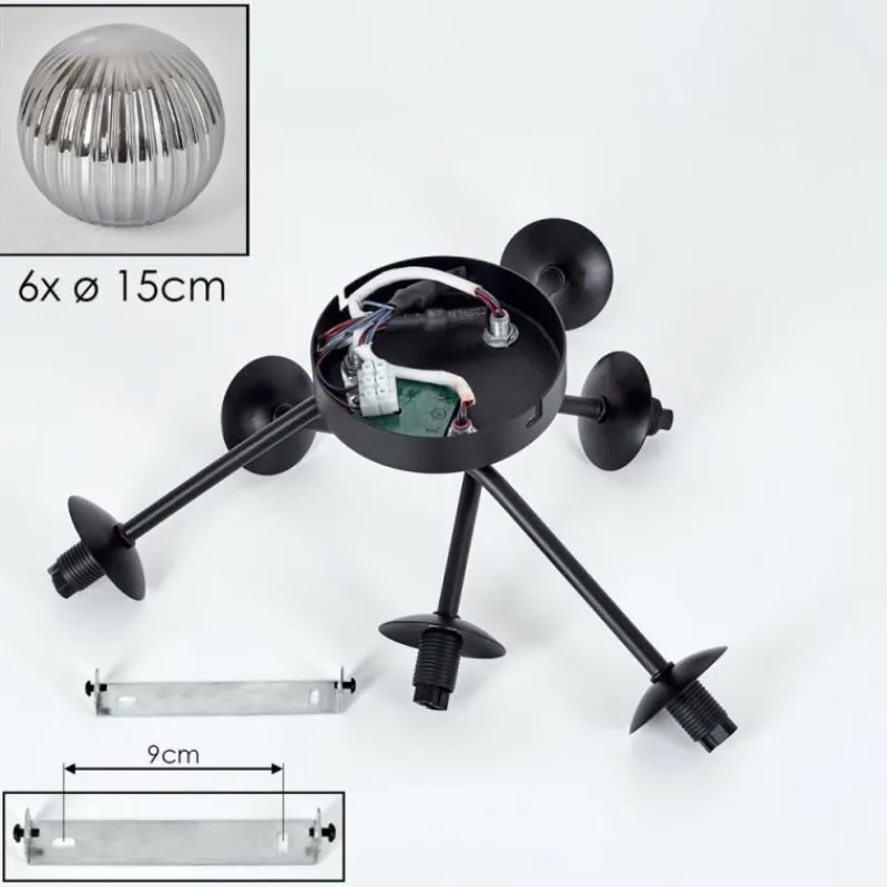 hofstein Plafonnier Chehalis Fumé, 6 lumières