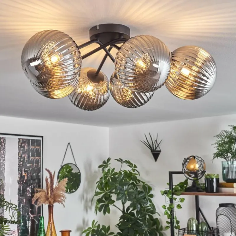 hofstein Plafonnier Chehalis Fumé, 6 lumières