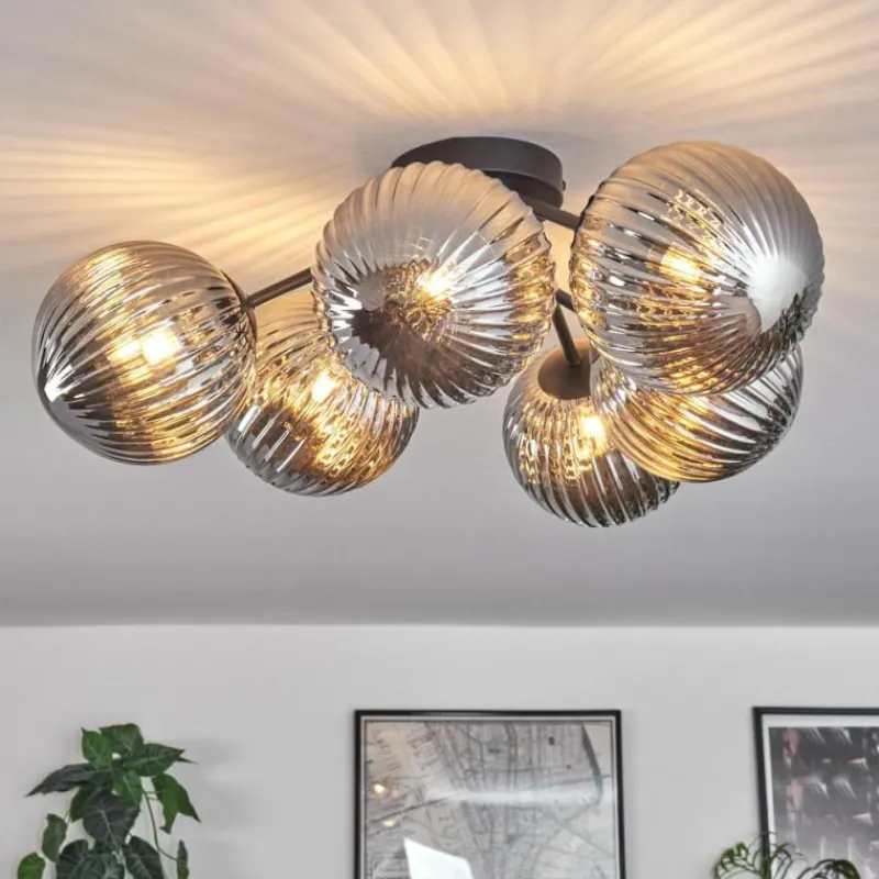 hofstein Plafonnier Chehalis Fumé, 6 lumières