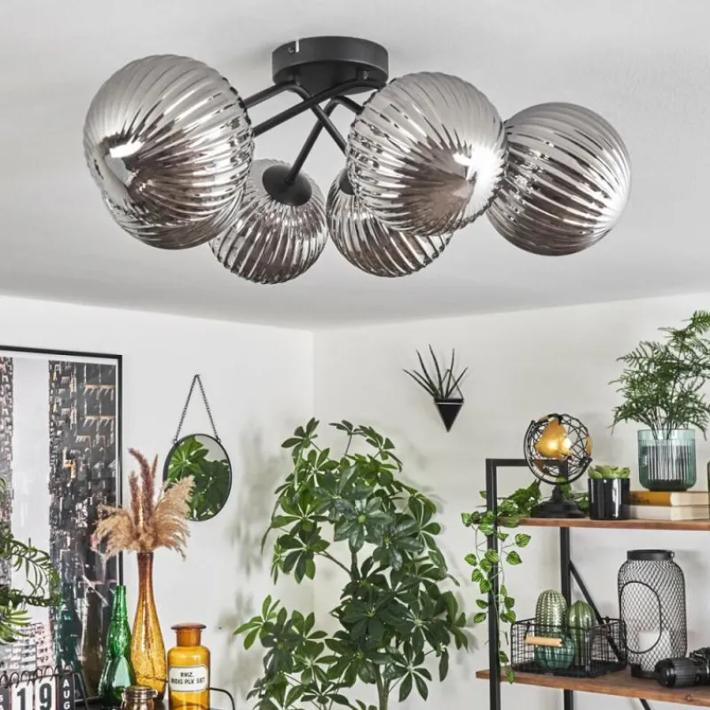 hofstein Plafonnier Chehalis Fumé, 6 lumières