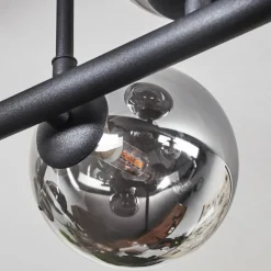 Suspension Verre Fumé-hofstein Plafonnier Chehalis LED Noir, 9 lumières