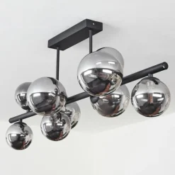 Suspension Verre Fumé-hofstein Plafonnier Chehalis LED Noir, 9 lumières