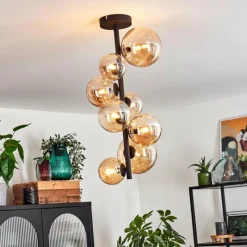 hofstein Plafonnier Chehalis Noir, 8 lumières