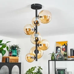 hofstein Plafonnier Chehalis Noir, 8 lumières