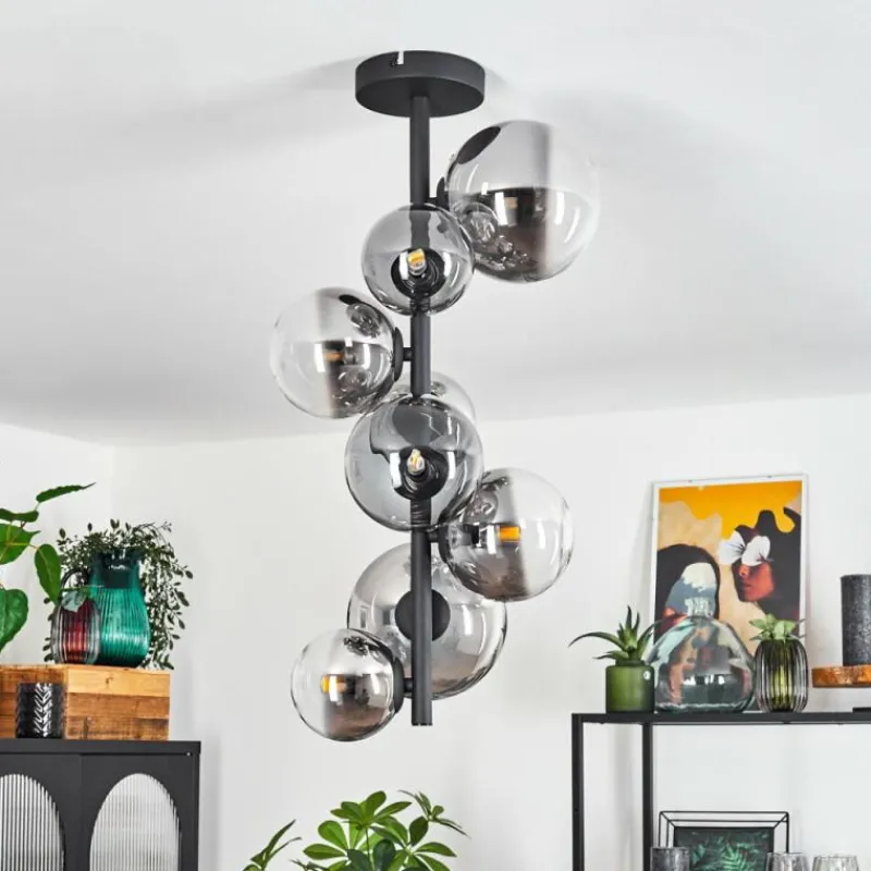 hofstein Plafonnier Chehalis Noir, 8 lumières