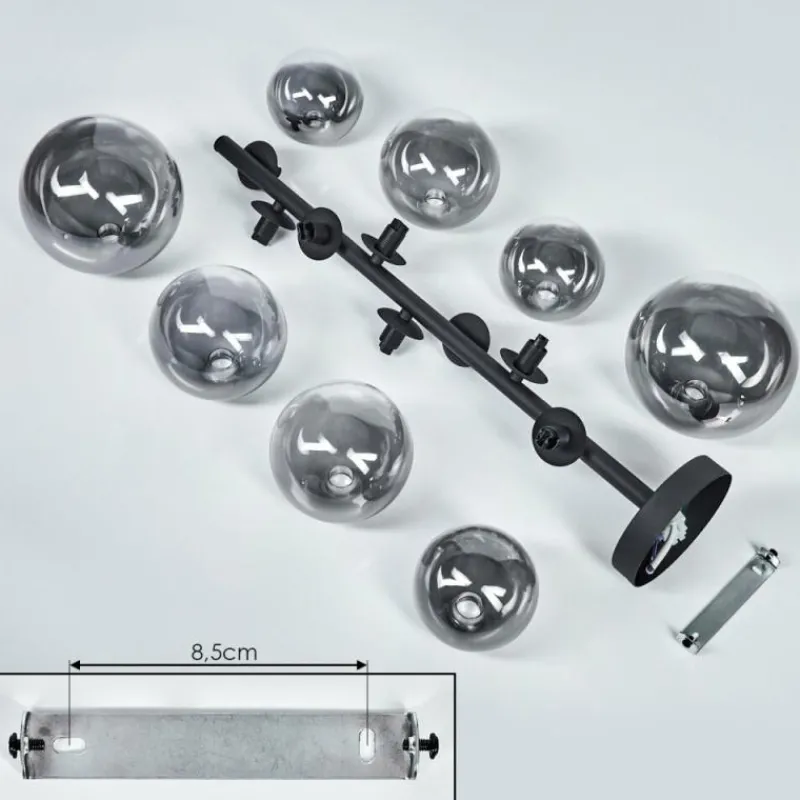 hofstein Plafonnier Chehalis Noir, 8 lumières