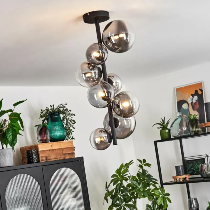 hofstein Plafonnier Chehalis Noir, 8 lumières