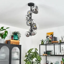 hofstein Plafonnier Chehalis Noir, 8 lumières