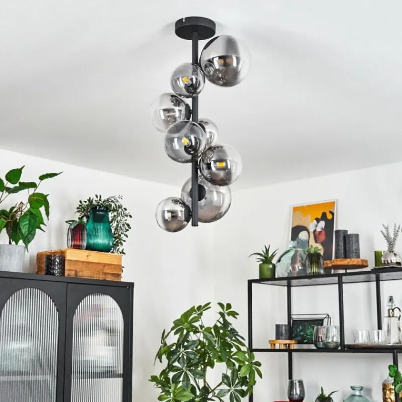 hofstein Plafonnier Chehalis Noir, 8 lumières