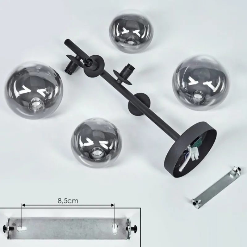 hofstein Plafonnier Chehalis Noir, 4 lumières