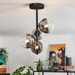 hofstein Plafonnier Chehalis Noir, 4 lumières