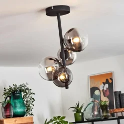 hofstein Plafonnier Chehalis Noir, 4 lumières