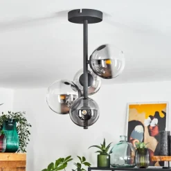 hofstein Plafonnier Chehalis Noir, 4 lumières