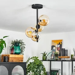 hofstein Plafonnier Chehalis Noir, 4 lumières