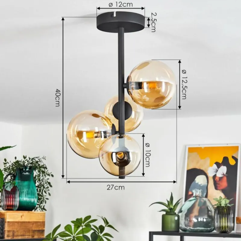 hofstein Plafonnier Chehalis Noir, 4 lumières