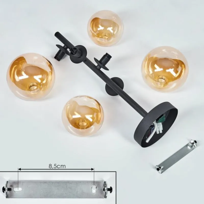 hofstein Plafonnier Chehalis Noir, 4 lumières