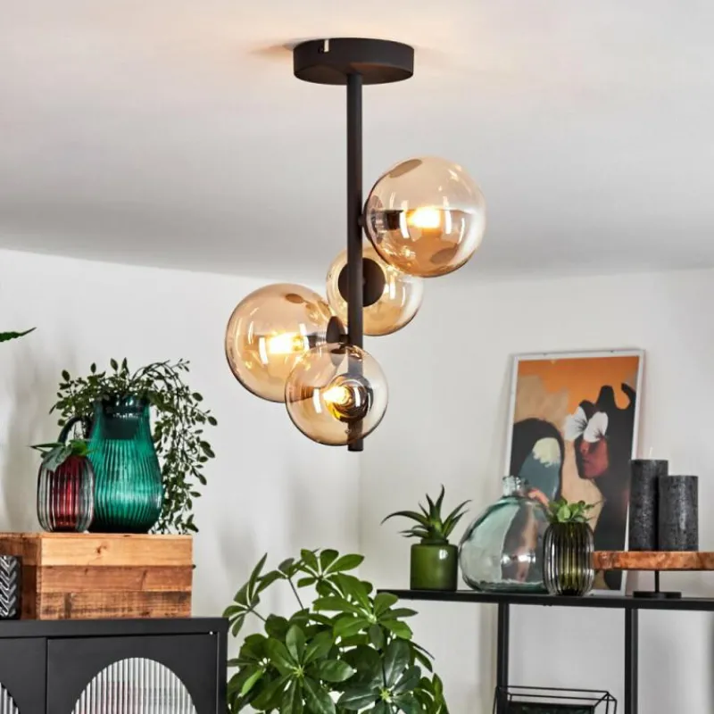 hofstein Plafonnier Chehalis Noir, 4 lumières