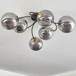 Lampes Dorées-hofstein Plafonnier Chehalis Or, Noir, 6 lumières