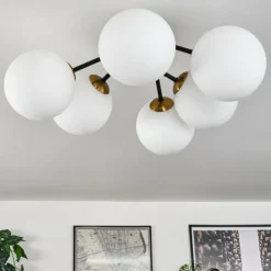 hofstein Plafonnier Chehalis Or, Noir, 6 lumières