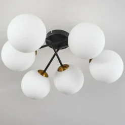 hofstein Plafonnier Chehalis Or, Noir, 6 lumières