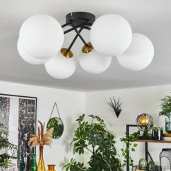 hofstein Plafonnier Chehalis Or, Noir, 6 lumières