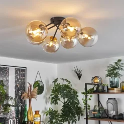 hofstein Plafonnier Chehalis Or, Noir, 6 lumières