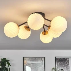 hofstein Plafonnier Chehalis Or, Noir, 6 lumières