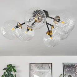 hofstein Plafonnier Chehalis Or, Noir, 6 lumières