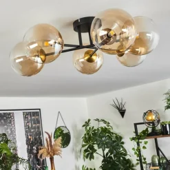 hofstein Plafonnier Chehalis Or, Noir, 6 lumières