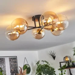 hofstein Plafonnier Chehalis Or, Noir, 6 lumières