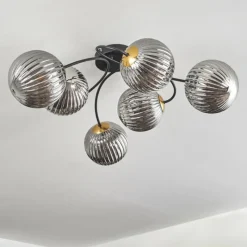 Lampes Dorées-hofstein Plafonnier Chehalis Or, Noir, 6 lumières