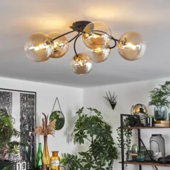 hofstein Plafonnier Chehalis Or, Noir, 6 lumières