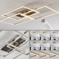 hofstein Plafonnier Cheka LED Aluminium, 3 lumières, Télécommandes