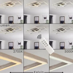 hofstein Plafonnier Cheka LED Aluminium, 3 lumières, Télécommandes