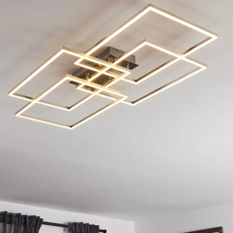 hofstein Plafonnier Cheka LED Aluminium, 4 lumières, Télécommandes