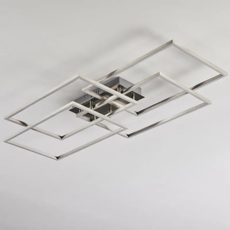hofstein Plafonnier Cheka LED Aluminium, 4 lumières, Télécommandes